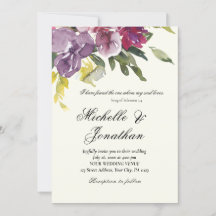 Lila Lavender Simple Floral Christlich Wedding