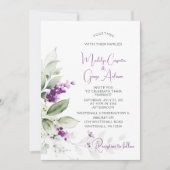 Lila Lavender Stems Greenerity Wedding Einladung (Vorderseite)