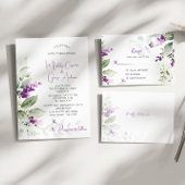 Lila Lavender Stems Greenerity Wedding Einladung