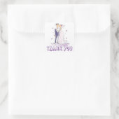 Lila Lavender Vielen Dank, dass Sie Brautgroom Hoc Quadratischer Aufkleber (Tasche)