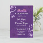 Lila Lavender Walima Islamic Wedding Lavender Einladung (Stehend Vorderseite)