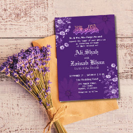 Lila Lavender Walima Islamic Wedding Lavender Einladung