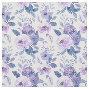 Lila Lavender Watercolor Floral Blue Blätter Stoff