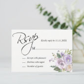 Lila Lavender Watercolor Floral UAWG Wedding RSVP Karte (Stehend Vorderseite)