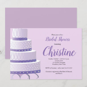 Lila Lavender Wedding Cake Brautparty Einladung