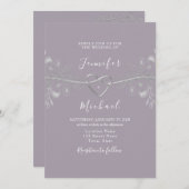 Lila Lavender Wedding Einladung (Vorne/Hinten)