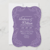 Lila Lavender Wedding Vintag botanisch Einladung (Vorderseite)