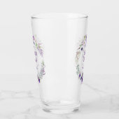 Lila Lavender White Floral Wedding Keepake Glas (Links)