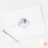 Lila Lavender White Floral Wedding Vielen Dank Runder Aufkleber (Umschlag)