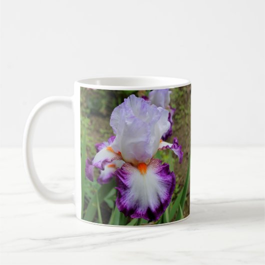 Lila, Lavender & White Iris Tasse (Links)