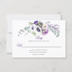 Lila Lavender White UAWG RSVP Karte