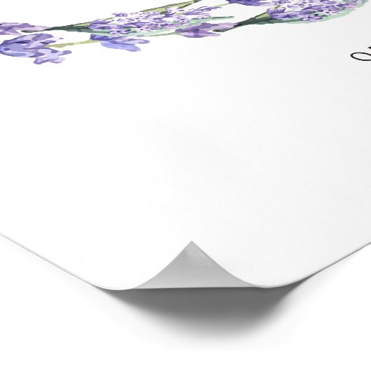 Lila Lavender Wreath Wedding Poster (Ecke)