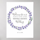 Lila Lavender Wreath Wedding Poster (Vorne)