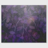 Lila Leaf auf schwarz Geschenkpapier (Flach)