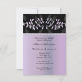 Lila Leaf Border Bridal Dusche Einladung (Vorderseite)