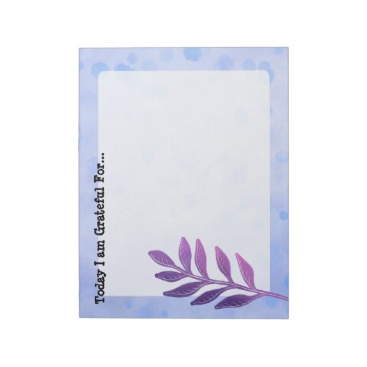 Lila Leaf Daily Dankbarkeit Notepad Notizblock (Rotiert)