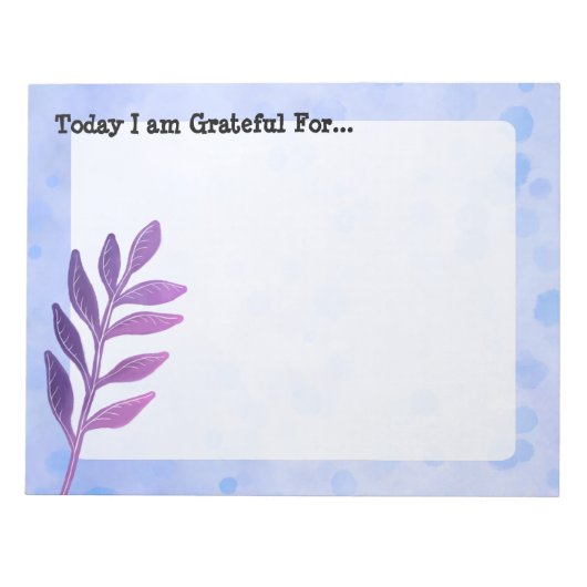 Lila Leaf Daily Dankbarkeit Notepad Notizblock (Vorderseite)