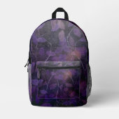 Lila Leaf Glow Bedruckter Rucksack (Vorderseite)