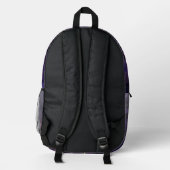 Lila Leaf Glow Bedruckter Rucksack (Rückseite)