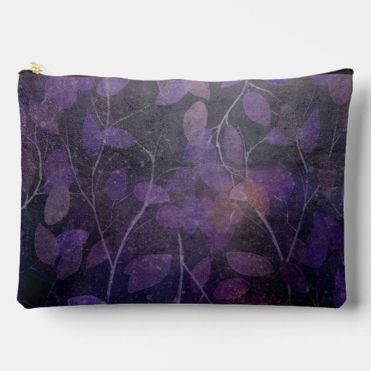 Lila Leaf Glow Zubehörtasche (Vorderseite)