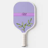 Lila Leaf-Monogramm-Paddel Pickleball Schläger (Rückseite)