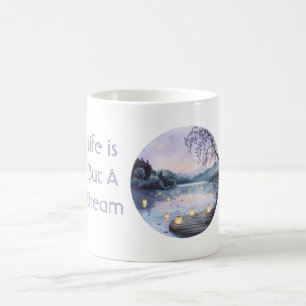 Lila Leben ist ein Traum Laternen auf dem Wasser Kaffeetasse