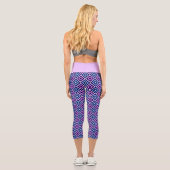 Lila, lebendiger, blauer Lilac Diamond-Mustersport Capri Leggings (Rückseite)