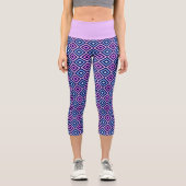 Lila, lebendiger, blauer Lilac Diamond-Mustersport Capri Leggings (Vorderseite)