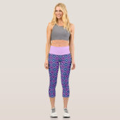 Lila, lebendiger, blauer Lilac Diamond-Mustersport Capri Leggings (Vorderseite)