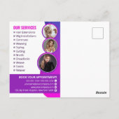 Lila, lebendiges Haar Stylist Salon Beauty Makeup Postkarte (Rückseite)