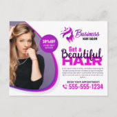Lila, lebendiges Haar Stylist Salon Beauty Makeup Postkarte (Vorderseite)