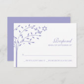 Lila Lebensbaum mit David RSVP Card (Vorne/Hinten)