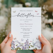 Lila Lebensdauer des Brautparty der Schmetterlinge Einladung