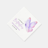 Lila Lebenslange Schmetterlinge Brautparty Serviette (Ecke)