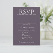 Lila Lebensmittelauswahl für Moody-Floral RSVP Karte (Stehend Vorderseite)
