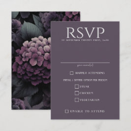 Lila Lebensmittelauswahl für Moody-Floral RSVP Karte