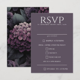 Lila Lebensmittelauswahl für Moody-Floral RSVP Karte