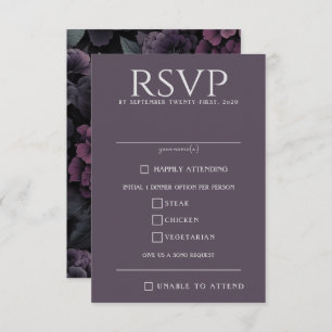 Lila Lebensmittelauswahl für Moody-Floral RSVP Karte