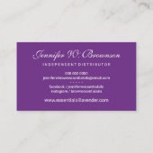 Lila lebenswichtige Öle Lavendel-Blume Visitenkarte (Rückseite)
