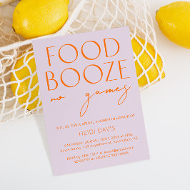 Lila & lebhaft Orange No Games Brautparty Inv. Einladung