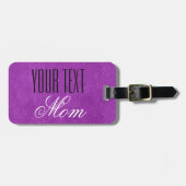 Lila Leder Gepäckanhänger (Vorderseite horizontal)