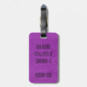 Lila Leder Gepäckanhänger (Rückseite vertikal)