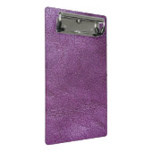 Lila Leder Mini Klemmbrett (Schrägansicht)