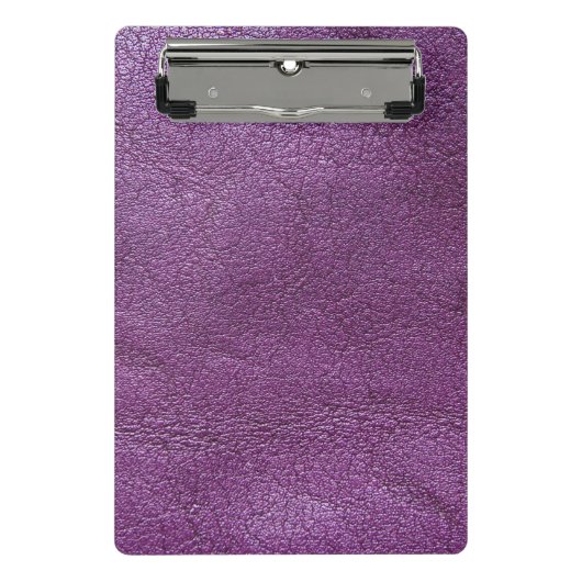 Lila Leder Mini Klemmbrett (Vorderseite)
