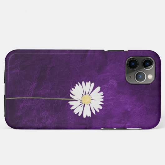 lila Leder mit Daisy Case-Mate iPhone Hülle (Rückseite (Horizontal))