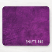 Lila Leder mit Silbername Mousepad (Vorne)