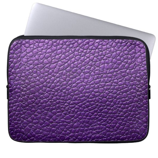 Lila Leder Muster Laptopschutzhülle (Vorderseite)