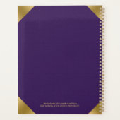 Lila Lederabdruck mit Goldakzenten Planer (Rückseite)