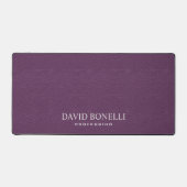 Lila Ledermaskuline Personalisiert Elegante NAME Schreibtischunterlage (Vorderseite)