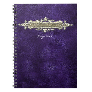 Lila ledernes Notizbuch Notizblock